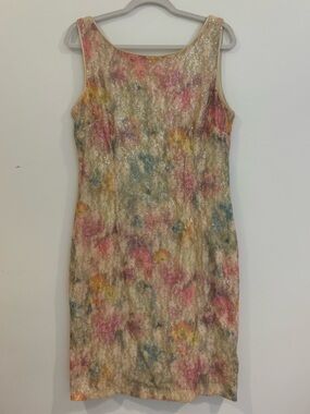 Studio One Floral Sequin Lace Sheath Cocktail Dress